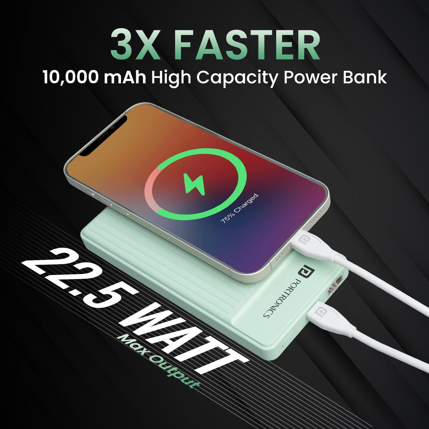 Portronics Luxcell B 10K 22 5W Fast Charging Power Bank Portronics Luxcell B 10K 22 5W Fast Charging Power Bank